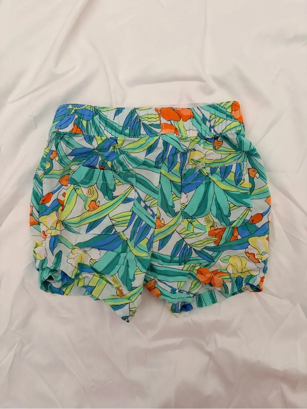 First Impressions Tropical Floral Short Pajama Set - Blue & Orange